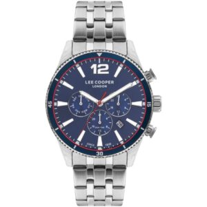 Lee Cooper Men's Watch Blue Dial Silver Metal Strap LC07641.390