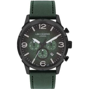 Lee Cooper Men's Watch Green Dial Green Leather Strap LC07671.677