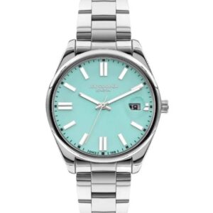 Lee Cooper Men's Watch Turquoise Dial Silver Metal Strap LC07565.390