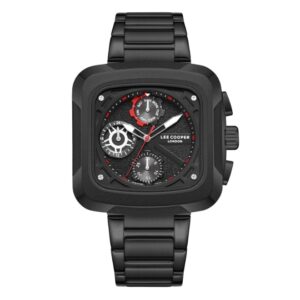 Lee Cooper Men's Watches Analog Black Dial with Black Stainless Steel Band LC08013.650