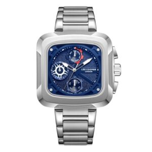 Lee Cooper Men's Watches Analog Blue Dial with Silver Stainless Steel Band LC08013.390