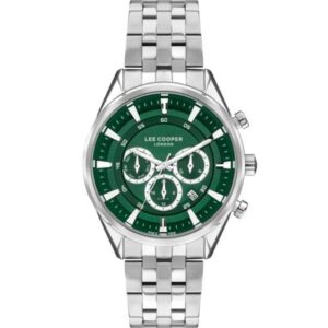 Lee Cooper Multi Function Men's Watch Green Dial Silver Stainless Steel Strap LC07533.370