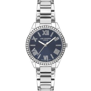 Lee Cooper Women's Analog Blue Dial Silver Stainless Steel Strap Watch LC07435.390