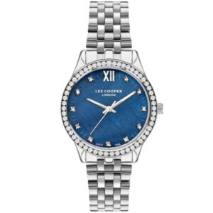 Lee Cooper Women's Analog Blue Dial Silver Stainless Steel Strap Watch LC07483.390