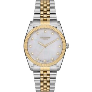 Lee Cooper Women's Analog Watch Mother of Pearl Dial Stainless-Steel Two-Tone Strap LC07115.220