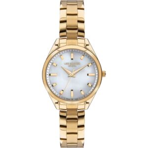 Lee Cooper Women's Analog White Dial Gold Stainless Steel Strap Watch LC07453.120