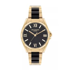 Lee Cooper Women's Watch Analog Black Dial Gold Metal Band LC07873.150