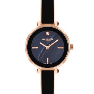 Lee Cooper Women's Watch Analog Black Dial Rose-Gold Metal Band LC07813.450