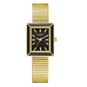 Lee Cooper Women's Watch Analog Black Dial with Gold Stainless Steel Band LC08071.150