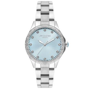 Lee Cooper Women's Watch Analog Blue Dial Silver Metal Band LC07840.390