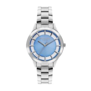 Lee Cooper Women's Watch Analog Blue Dial Silver Metal Band LC07880.390