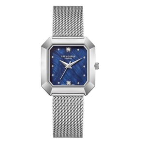 Lee Cooper Women's Watch Analog Blue Dial with Silver Mesh Band LC08027.390