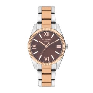 Lee Cooper Women's Watch Analog Brown Dial Rose-Gold Stainless Steel Band LC07868.540