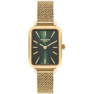 Lee Cooper Women's Watch Analog Green Dial Gold Metal Band LC07815.170