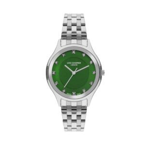 Lee Cooper Women's Watch Analog Green Dial Silver Stainless Steel Band LC07867.370