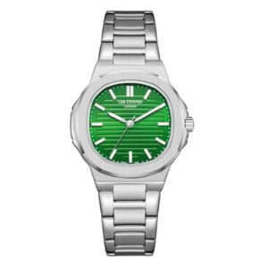 Lee Cooper Women's Watch Analog Green Dial with Silver Stainless Steel Band LC08017.370