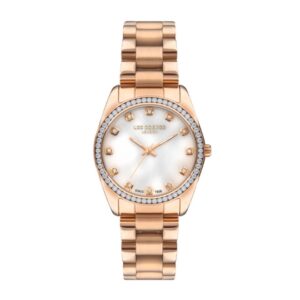 Lee Cooper Women's Watch Analog Mother of Pearl Dial Rose Gold Stainless Steel Strap LC07478.420