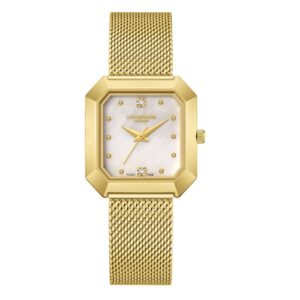 Lee Cooper Women's Watch Analog Mother of Pearl Dial with Gold Mesh Band LC08027.120