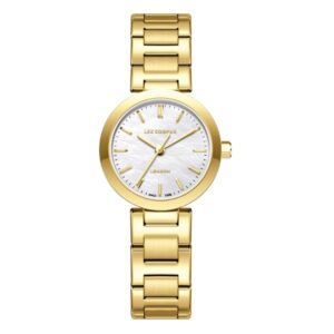 Lee Cooper Women's Watch Analog Mother of Pearl Dial with Gold Stainless Steel Band LC08032.120