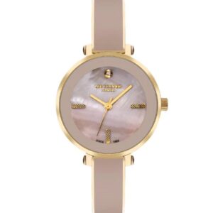 Lee Cooper Women's Watch Analog Pink Dial Gold Metal Band LC07813.180