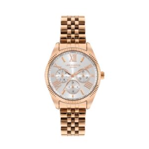 Lee Cooper Women's Watch Analog Silver Dial Rose-Gold Metal Band LC07811.430