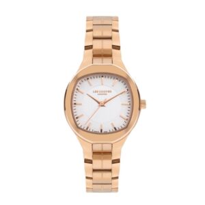 Lee Cooper Women's Watch Analog Silver Dial Rose-Gold Metal Band LC07850.430