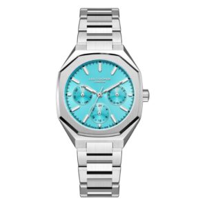 Lee Cooper Women's Watch Analog Tiffany Blue Dial with Silver Stainless Steel Band LC08046.300