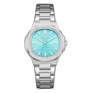 Lee Cooper Women's Watch Analog Tiffany Blue with Silver Stainless Steel Band LC08017.300