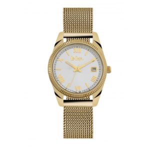 Lee Cooper Women's Watch Analog White Dial Gold Stainless Steel Strap LC06523.130