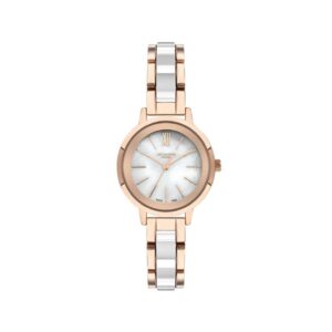 Lee Cooper Women's Watch Analog White Dial Rose Gold Stainless Steel Strap LC07395.420