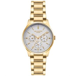 Lee Cooper Women's Watch Analog White Dial With Gold Metal Band LC07024.130