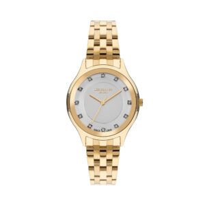 Lee Cooper Women's Watch Analog White Dial With Gold Metal Band LC07867.130