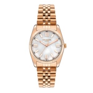 Lee Cooper Women's Watch AnalogMother of Pearl Dial Rose-Gold Metal Band LC07824.420