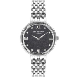 Lee Cooper Women's Watch Black Dial Silver Metal Strap LC07610.350