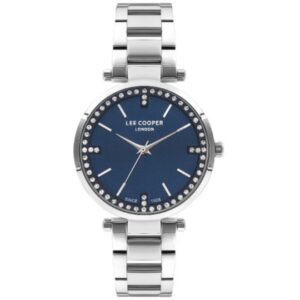 Lee Cooper Women's Watch Blue Dial Silver Metal Strap LC07591.390