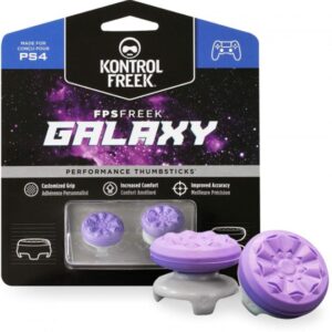 KontrolFreek FPS Freek Galaxy Purple for PlayStation 4 (PS4) Controller | Performance Thumbsticks | 1 High-Rise, 1 Mid-Rise | Purple